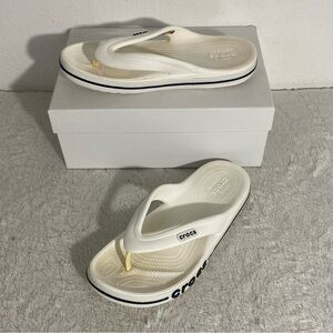 CROCS Bayaband Flip Thong Sandals Women’s Size 6 White Blue